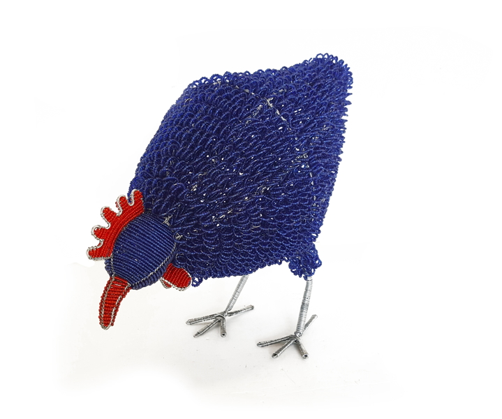bead & wire chicken - blue - 2